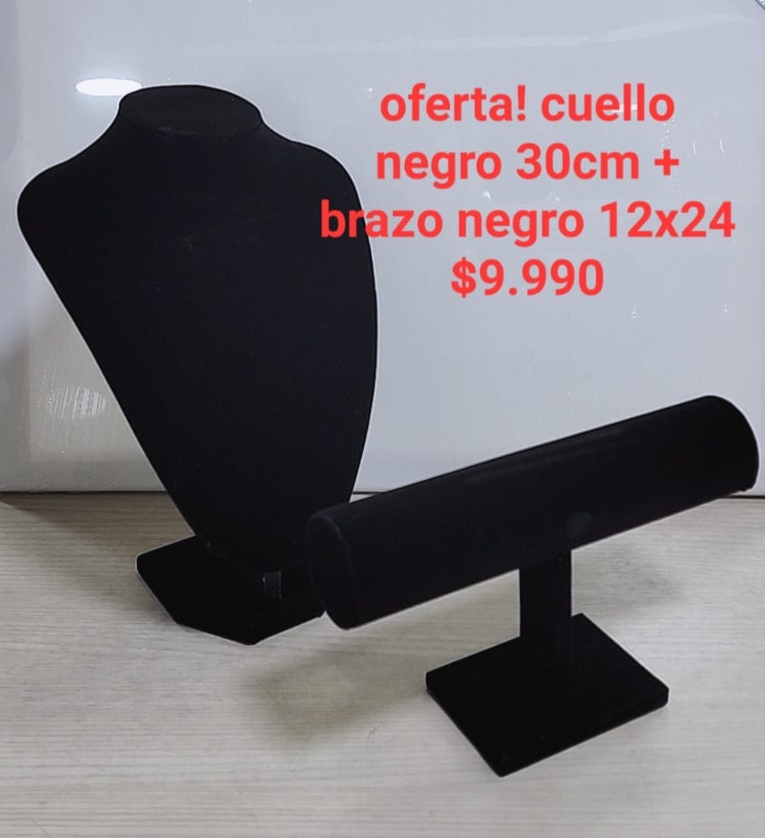 Oferta cuello 30 cm+ Brazo de Pulsera de Terciopelo Negro