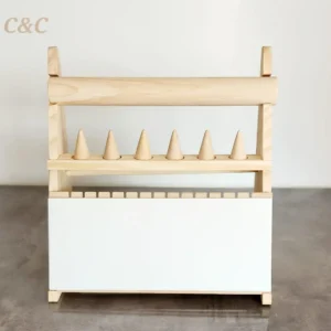 Exhibidor de Joyas de Madera y Ecocuero Blanco